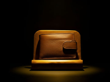 Brown cow leather dollar size wallet front design