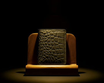 TrustCarries Premium Gray Croc Leather Wallet for Men 