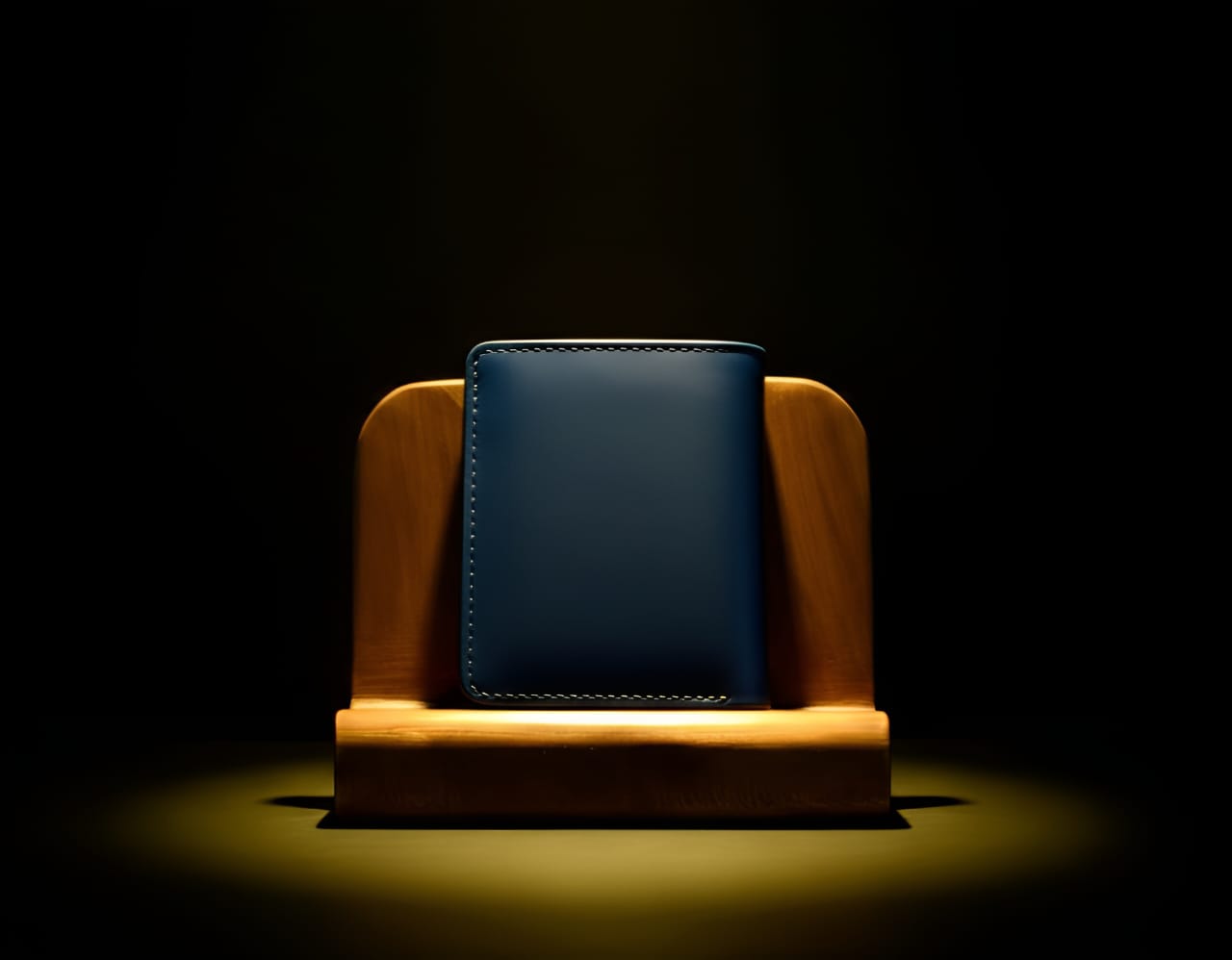 Trust Carries Blue Soft Cow Leather Cardholder Front View