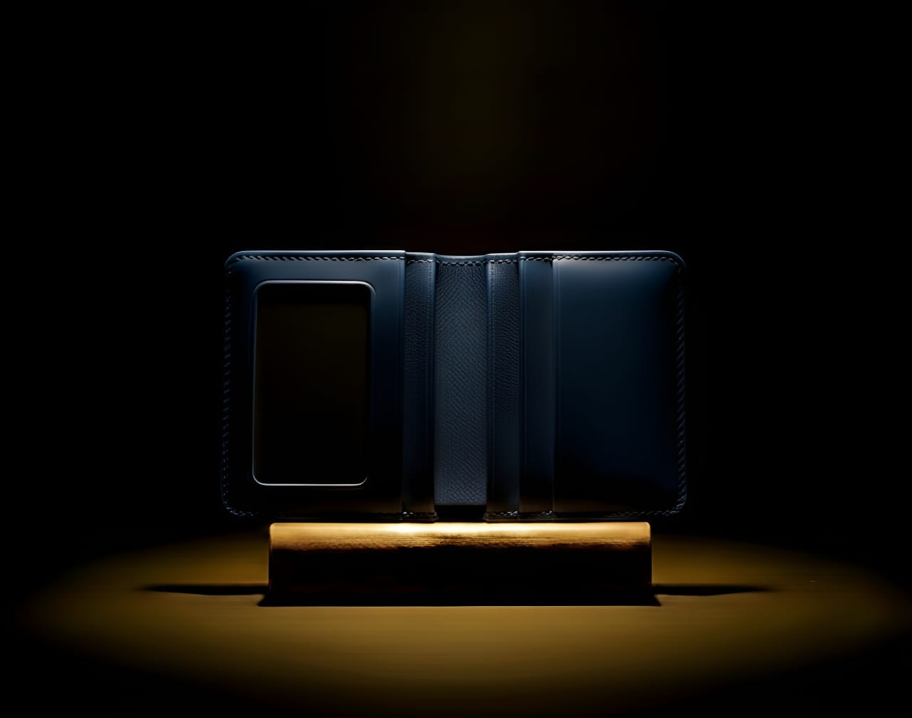 Trust Carries Blue Soft Cow Leather Cardholder Open View