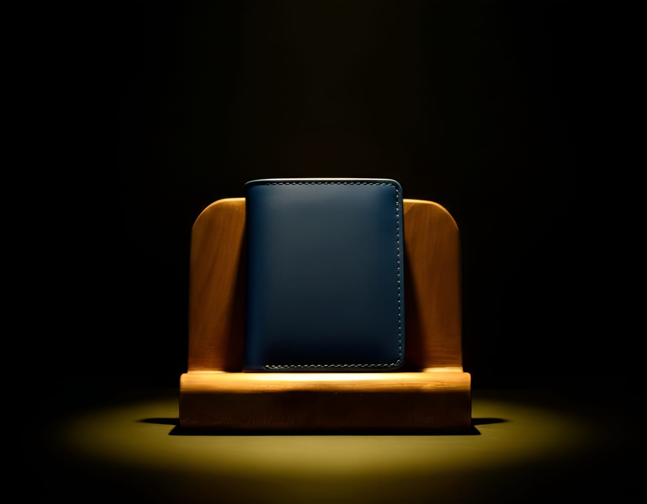 Trust Carries Blue Soft Cow Leather Cardholder Side View