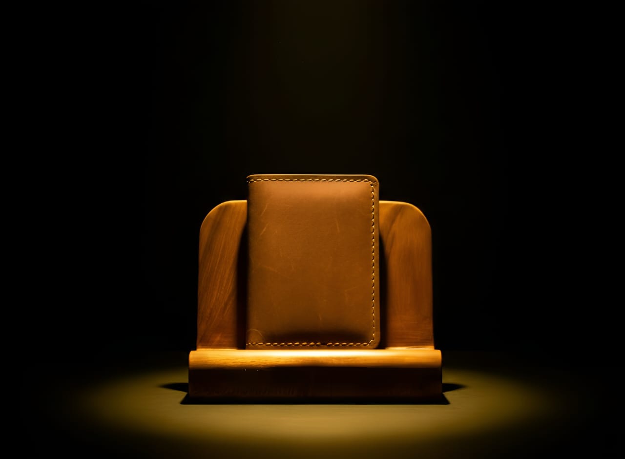 Trust Carries Brown Oil Pull-Up Leather Cardholder Side View