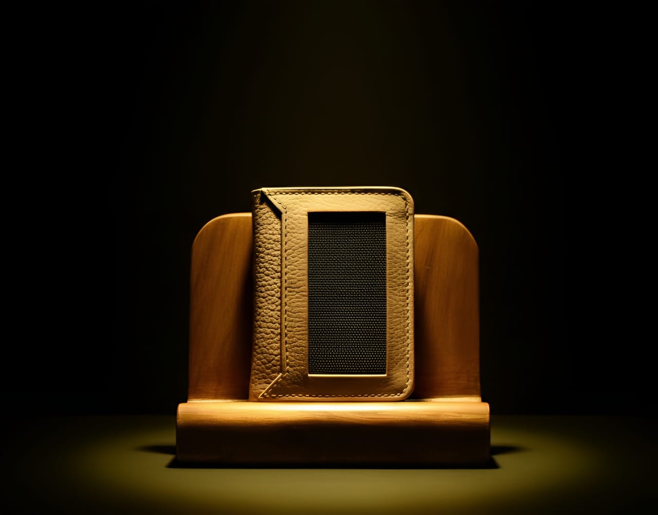 Trust Carries Camel Cow Leather Cardholder Side View