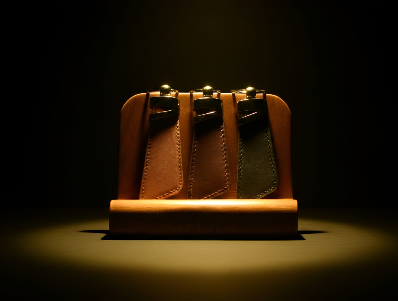 Trust Carries Cow Leather Z-Shape Keychain Durable Leather Key Ring