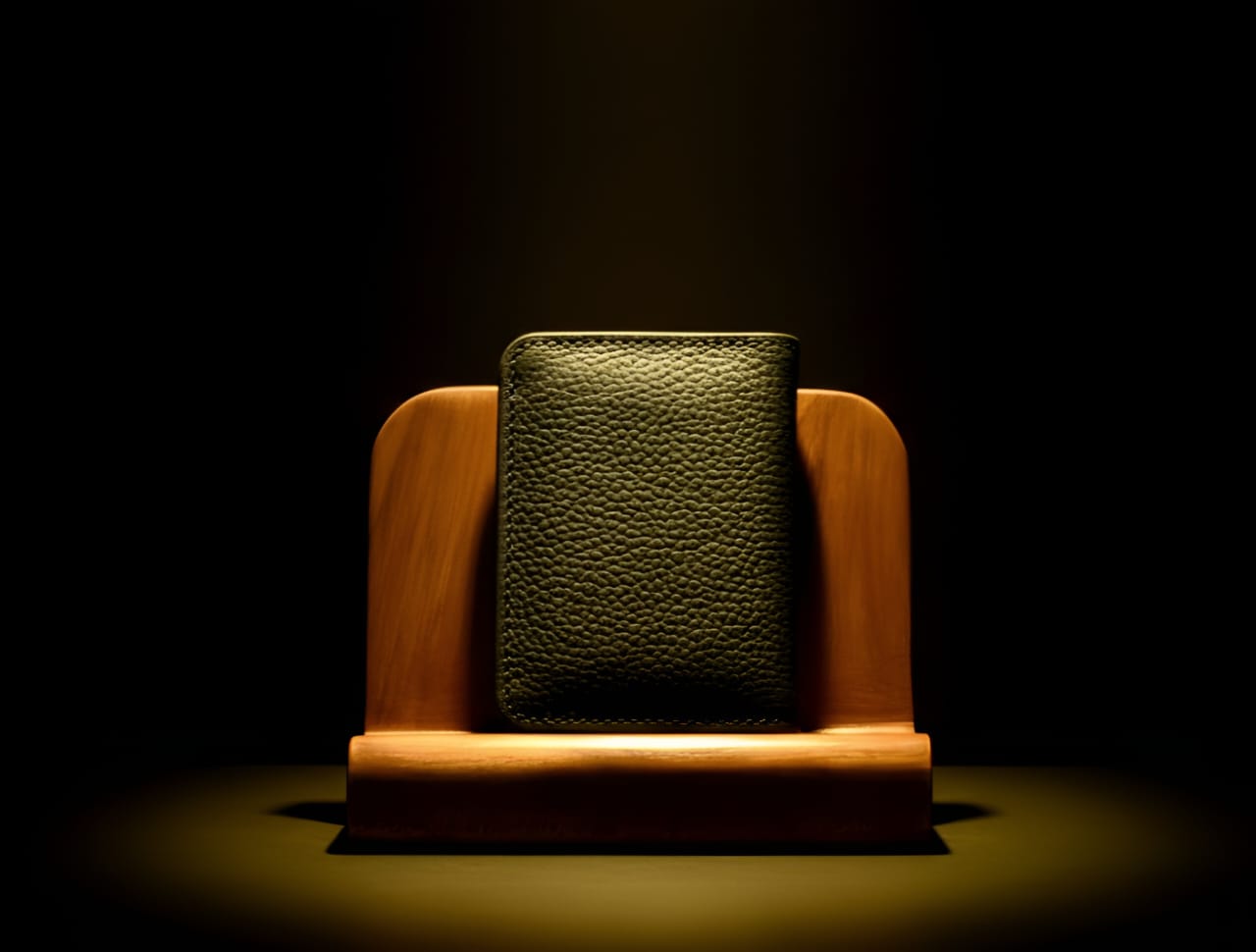 Trust Carries Gray Cow Leather Cardholder Front View