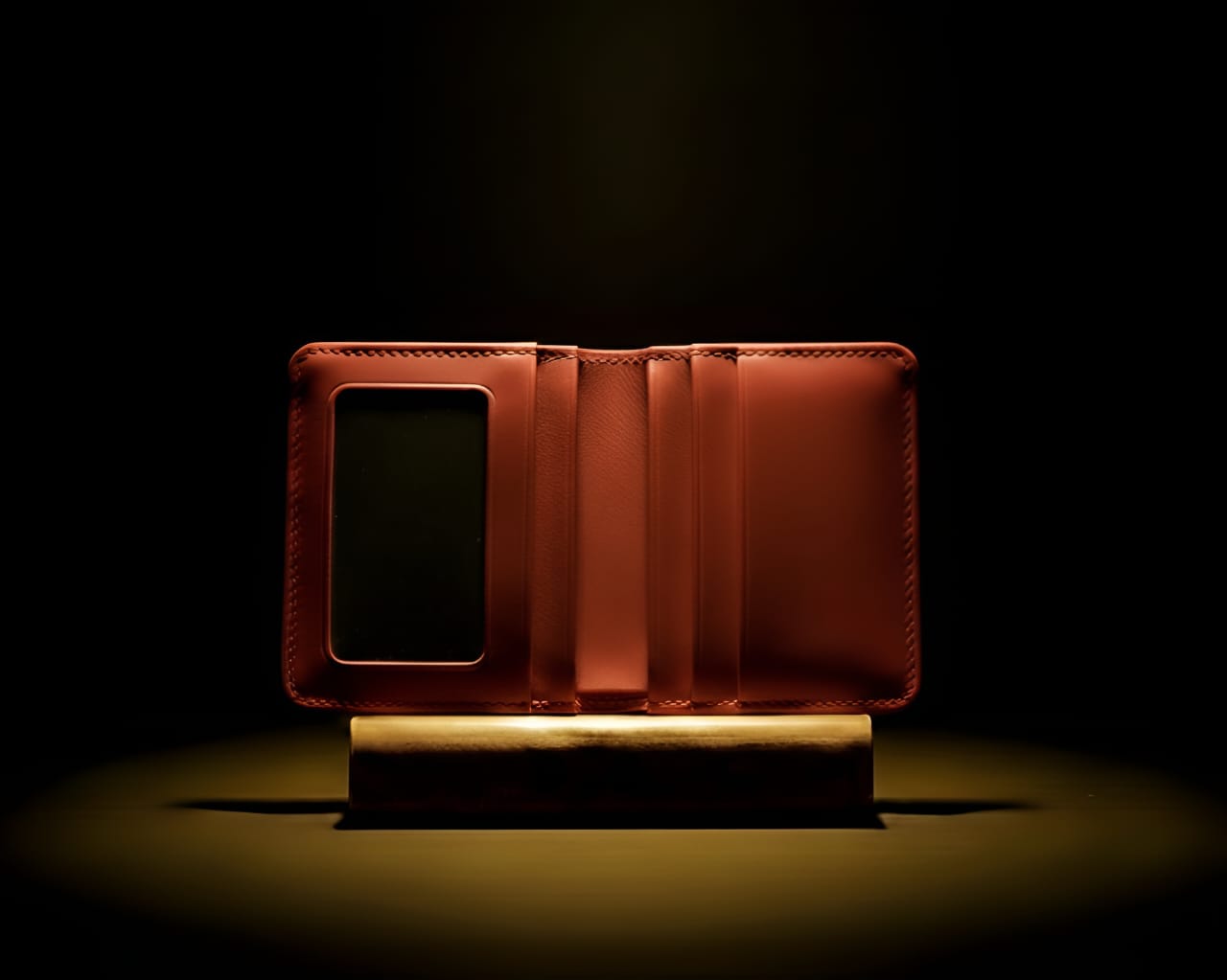 Trust Carries Mehroon Soft Cow Leather Cardholder Open View