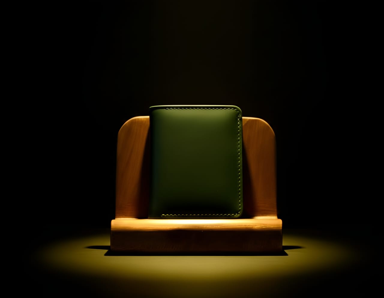 Trust Carries Military Green Soft Cow Leather Cardholder Side View