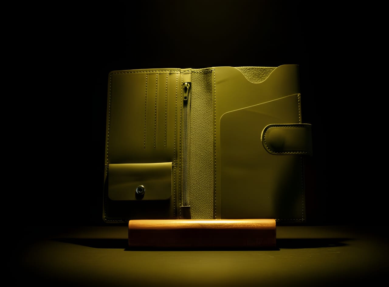Trust Carries Oil Pull-Up Cow Leather Coat Wallet Open View