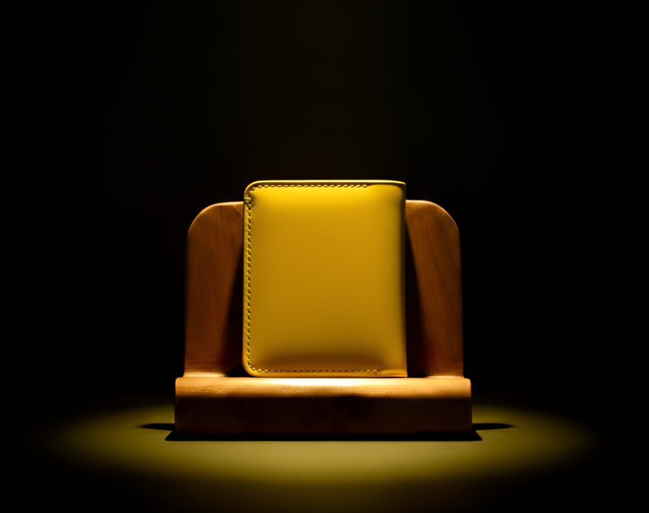 Trust Carries Yellow Soft Cow Leather Cardholder Front View