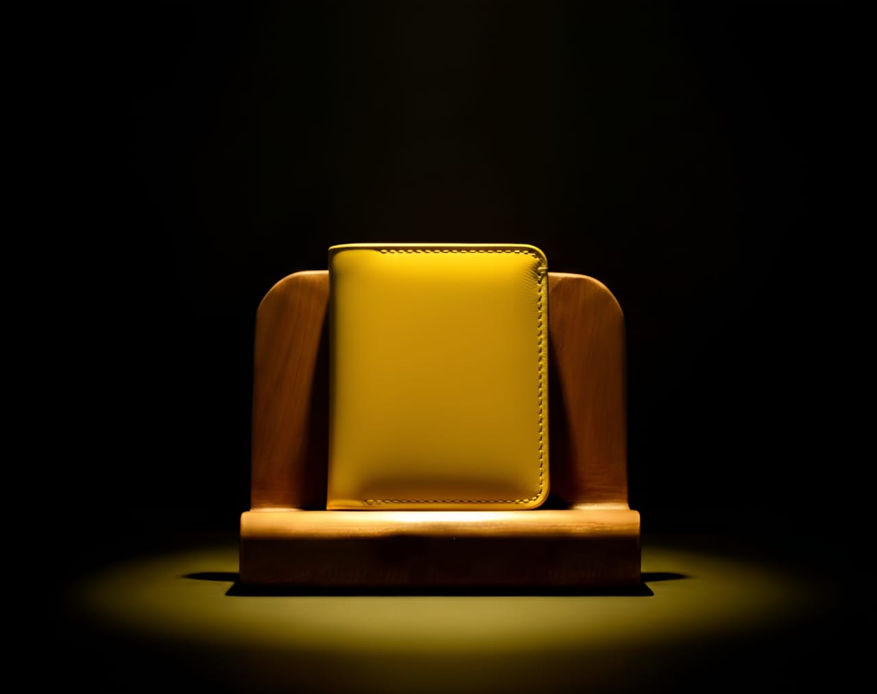 Trust Carries Yellow Soft Cow Leather Cardholder Side View
