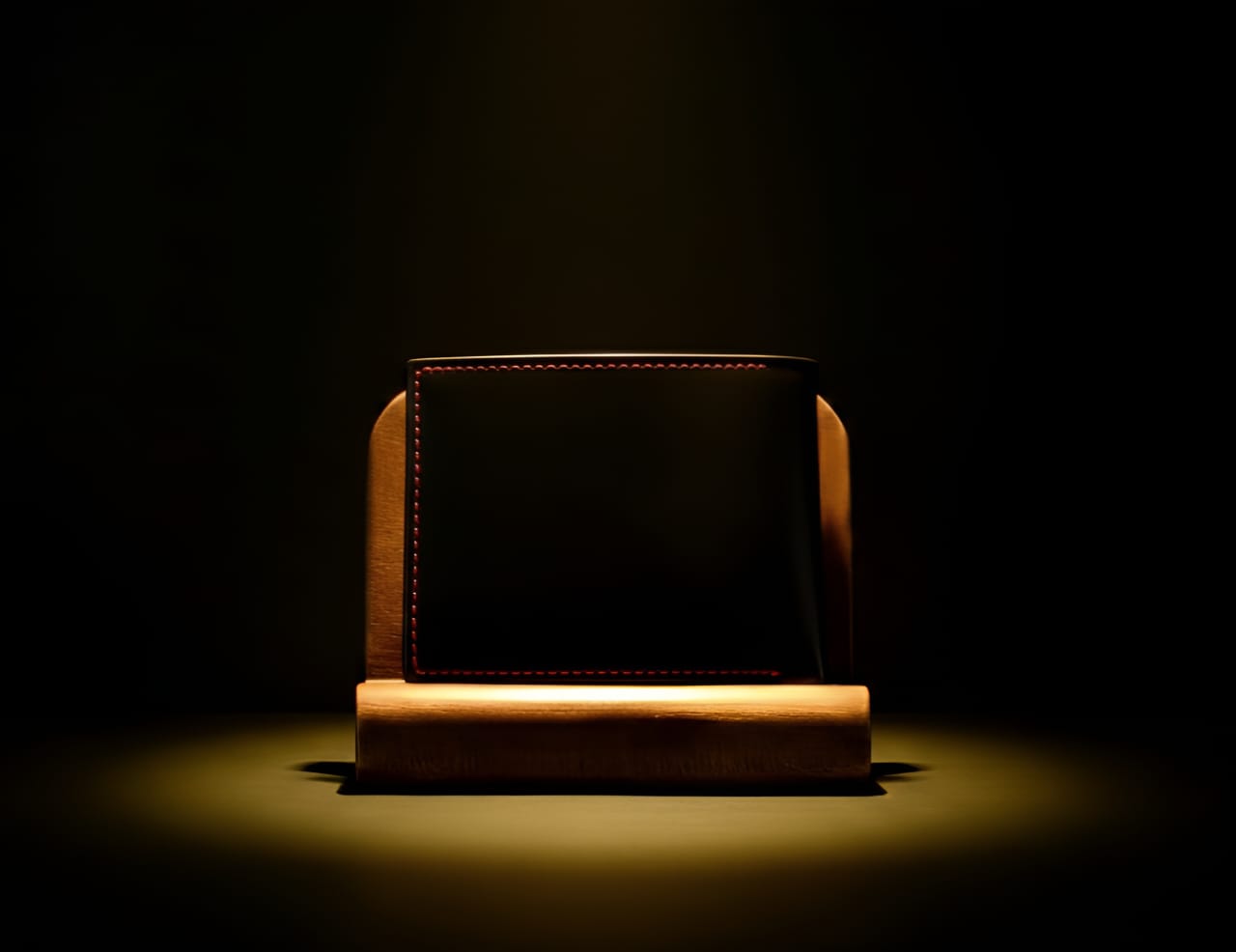 Trustcarries Black Cow Leather Book Style Wallet Front View