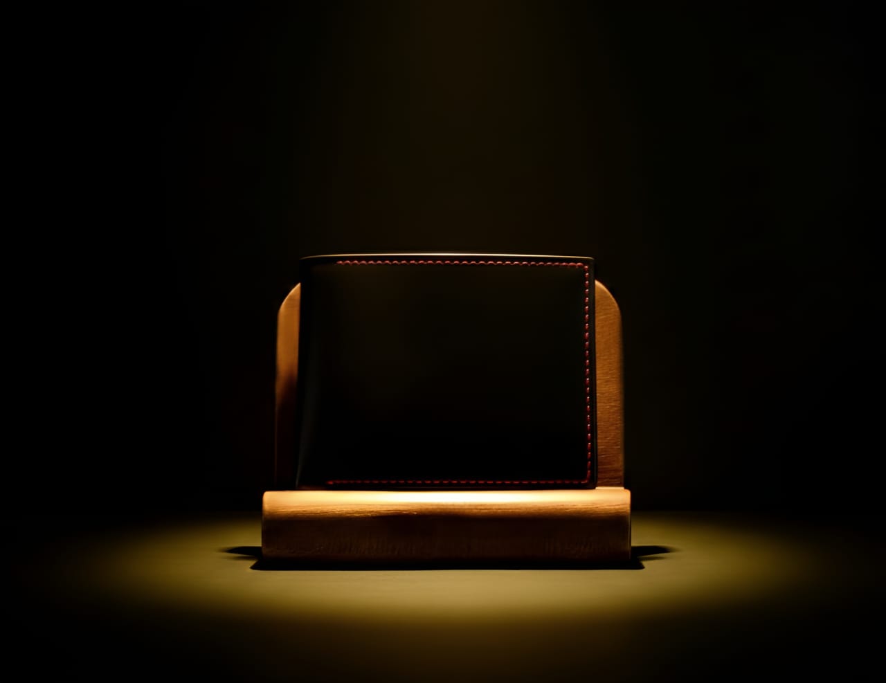 Trustcarries Black Cow Leather Wallet Detail Closeup