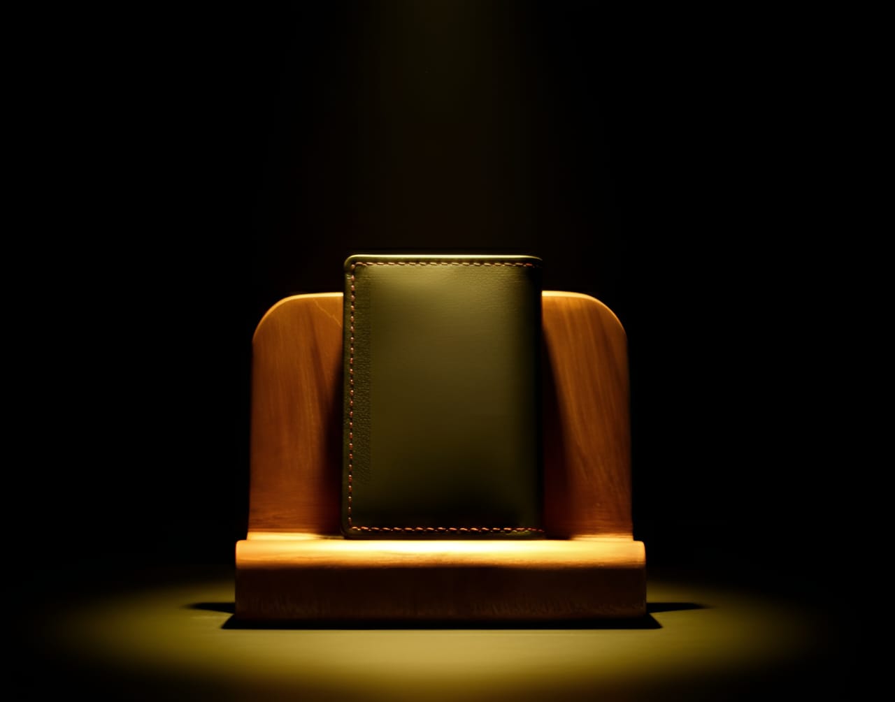 Trustcarries Black Cow Mehran Leather Cardholder Front View