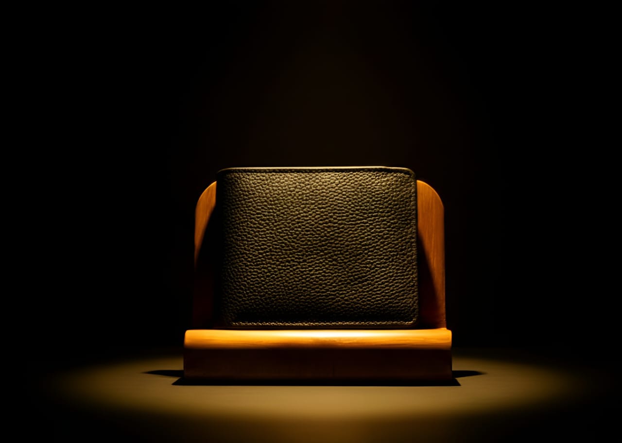 Trustcarries Black Genuine Cow Leather Wallet Detail