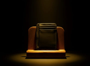 Trustcarries Black Katta Frame Buffalo Leather Cardholder Front View