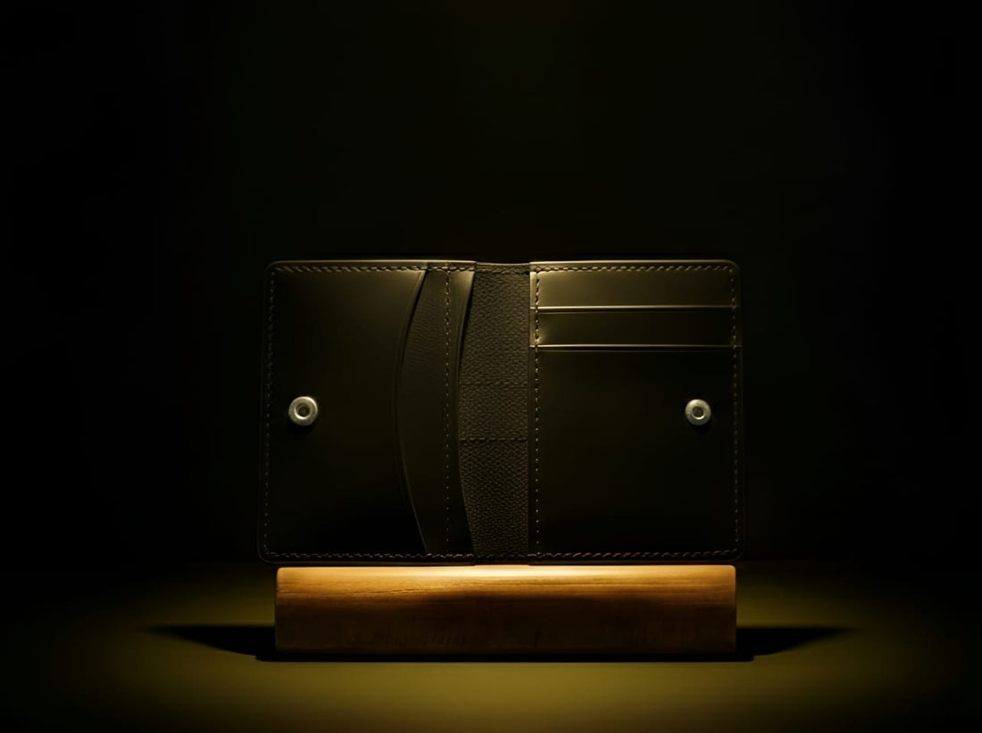 Trustcarries Black Genuine Cow Leather Cardholder Front