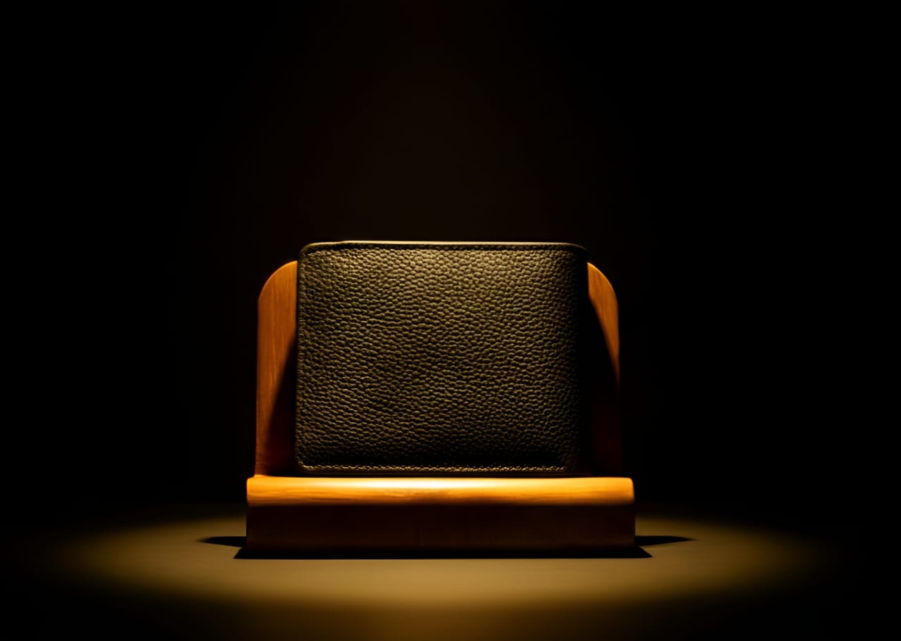 Trustcarries Black Mild Double Cow Leather Wallet Front View