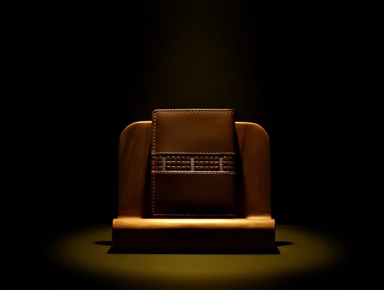 Trustcarries Brown Little Square Button Leather Cardholder