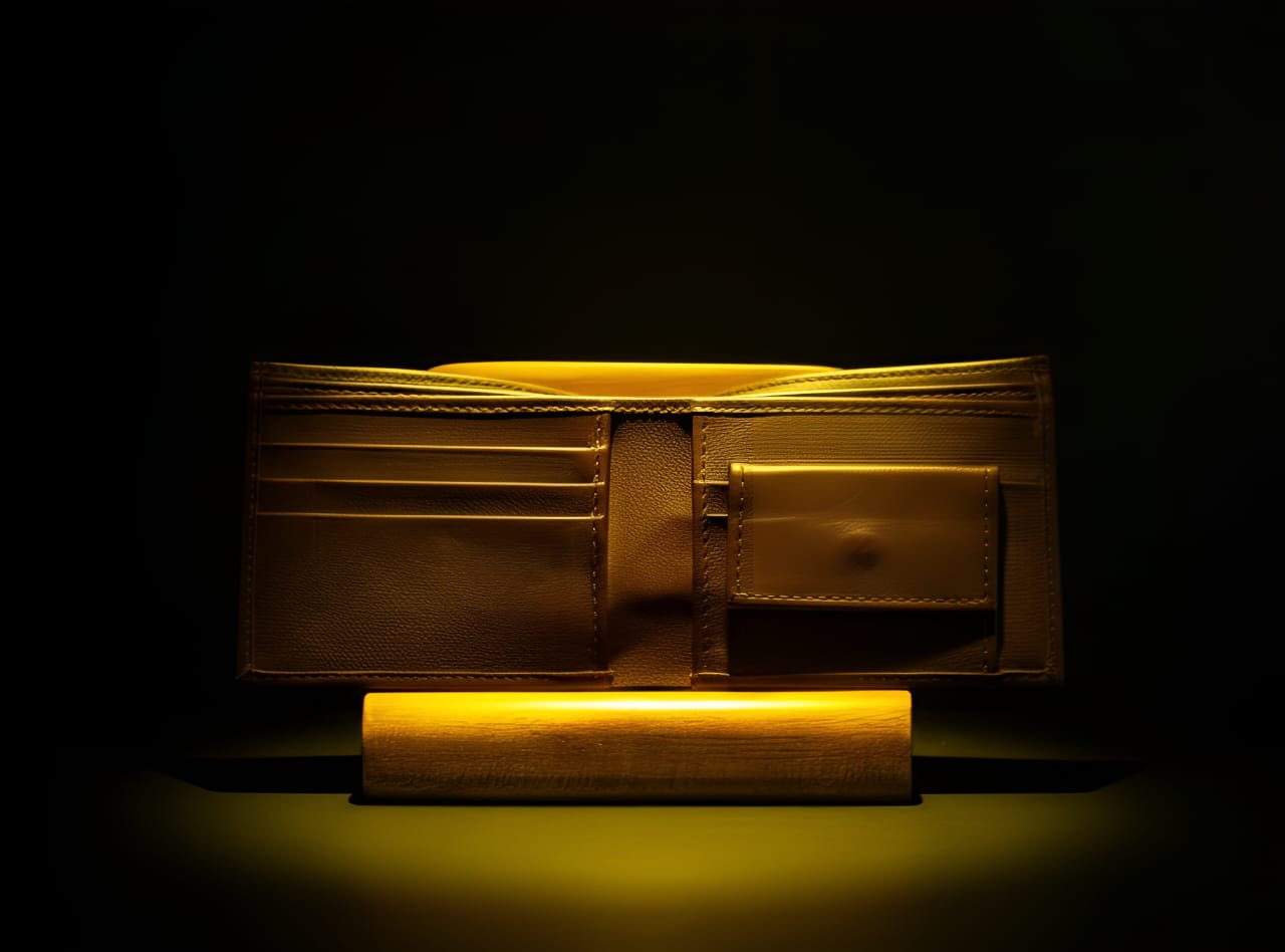 Trustcarries Brown Sheep Leather Wallet with Coin Pocket Interior