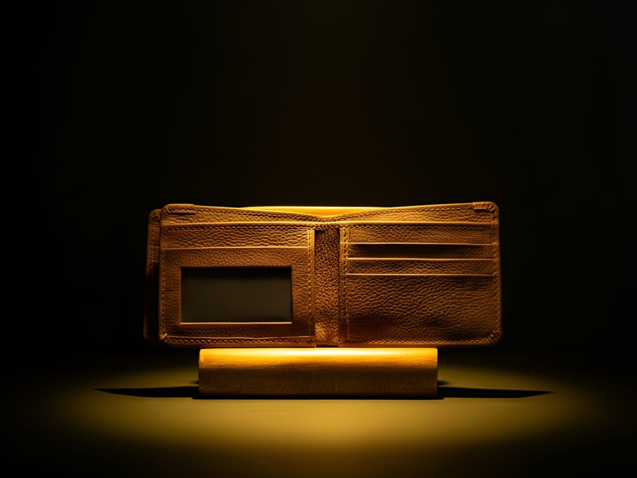 Trustcarries Camel Mild Double Cow Leather Wallet interior