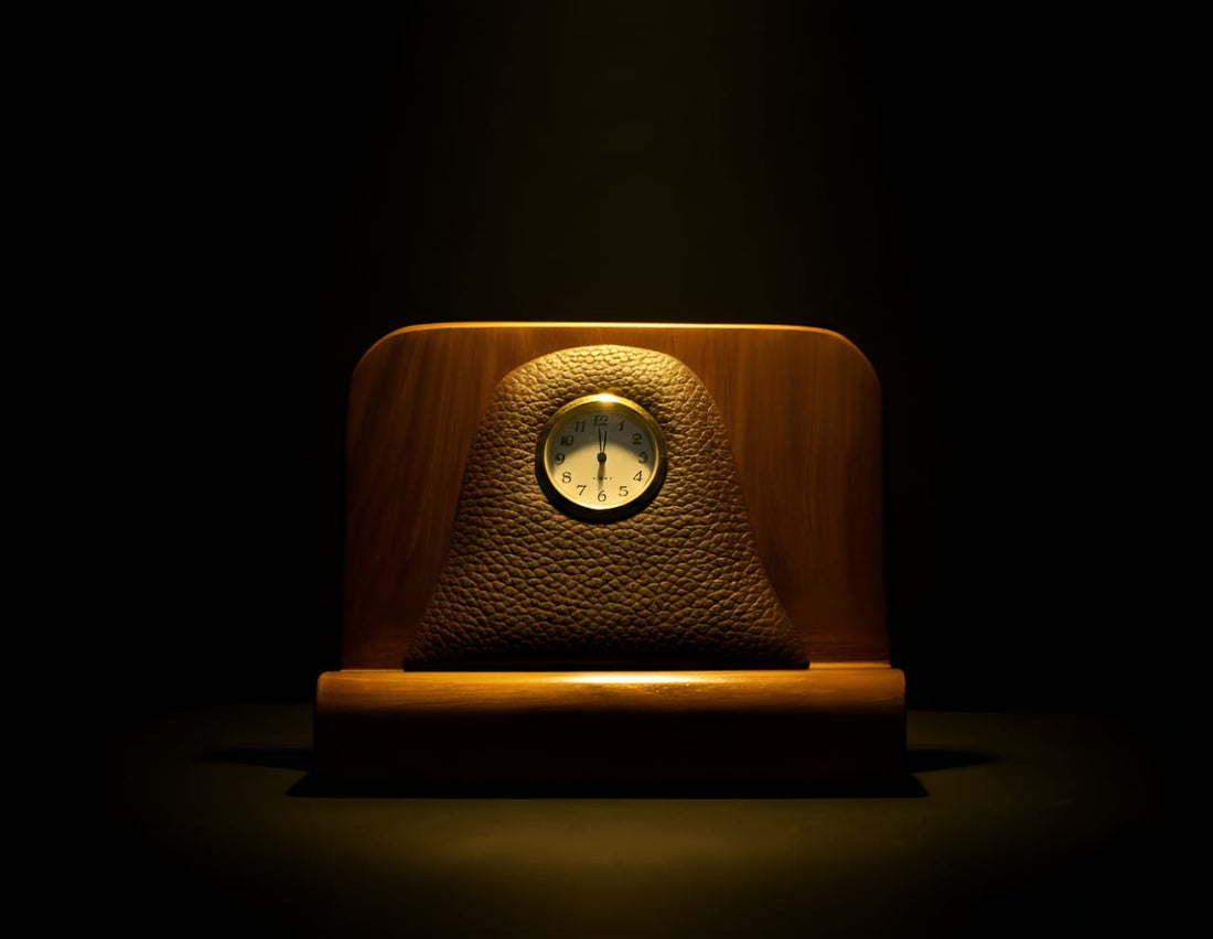 Premium leather table clock by Trustcarries