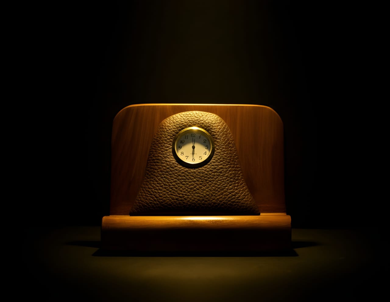 Premium leather table clock by Trustcarries