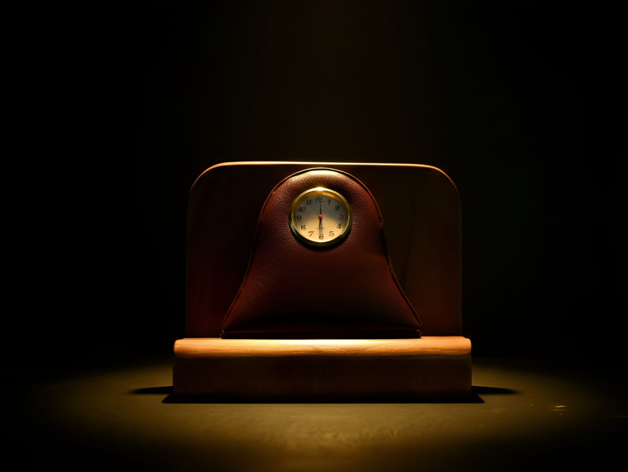 Premium leather table clock by Trustcarries