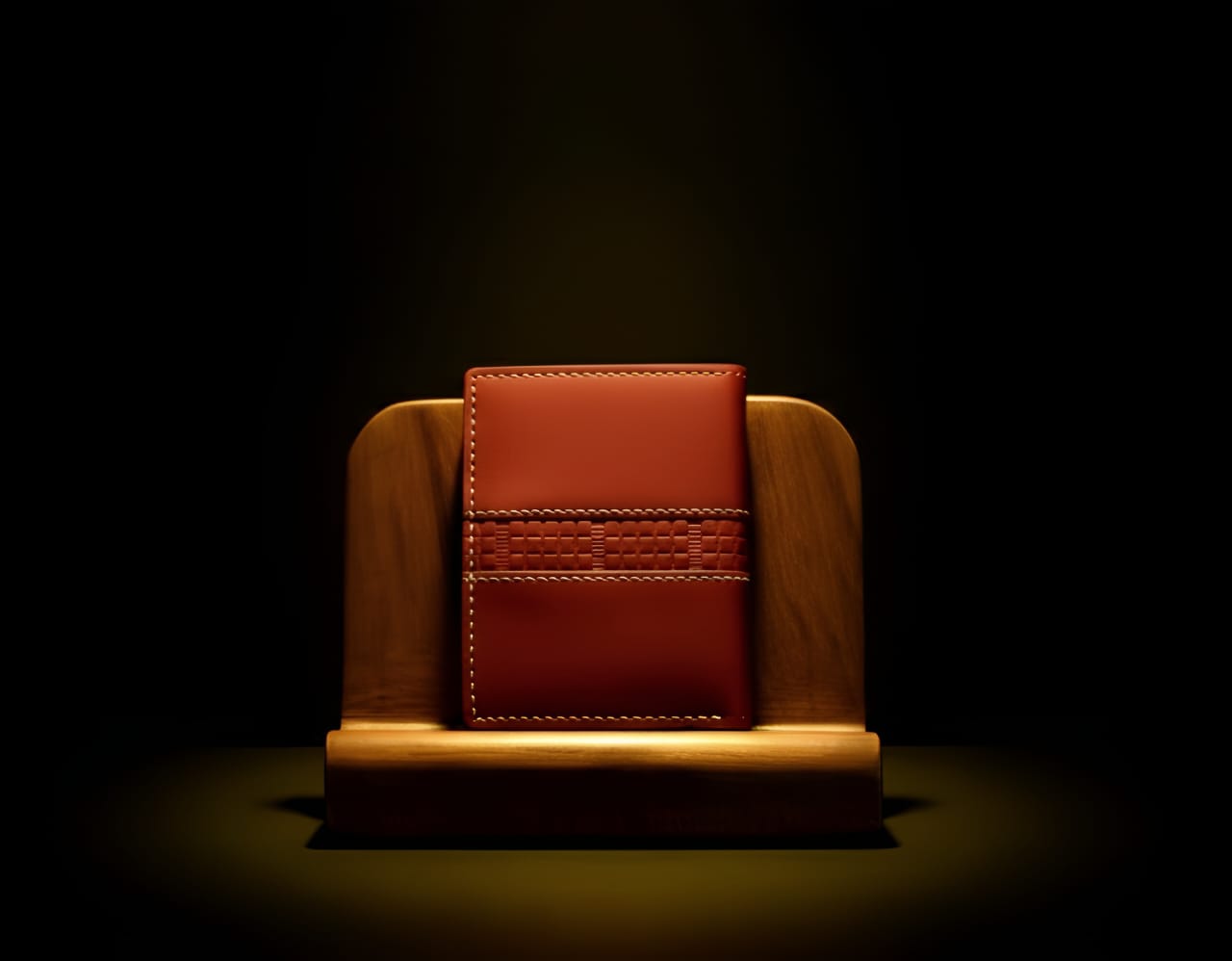 Trustcarries Mehroon Little Square Button Cardholder Front