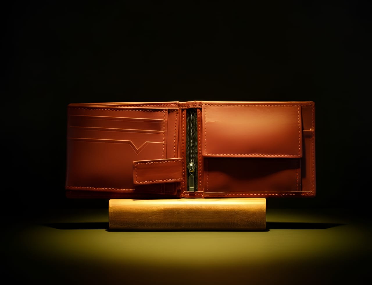 Trustcarries Mehroon Slim Book Wallet Open Interior