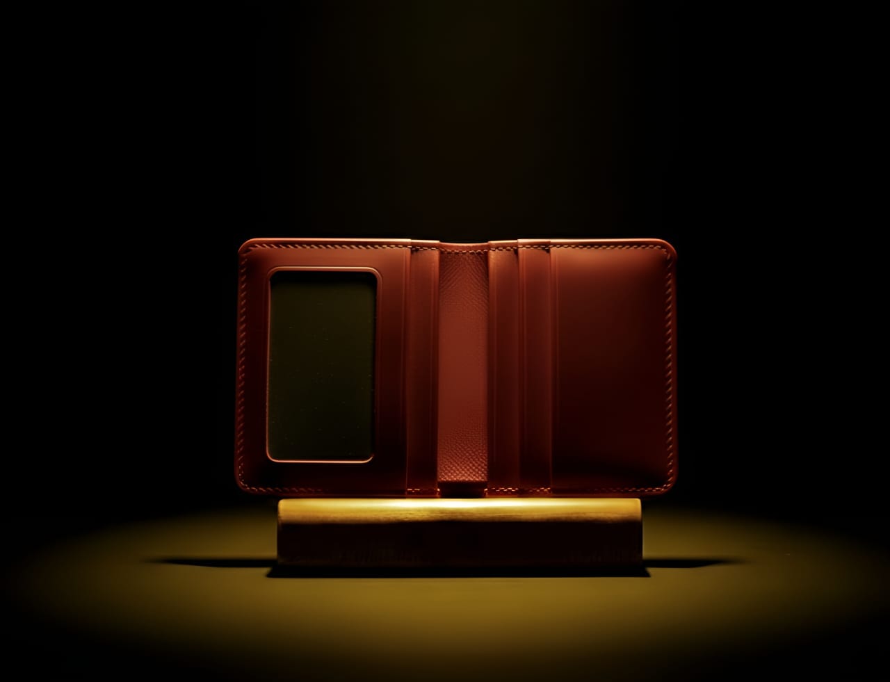 Trustcarries Mehroon Slim Leather Card Wallet Interior