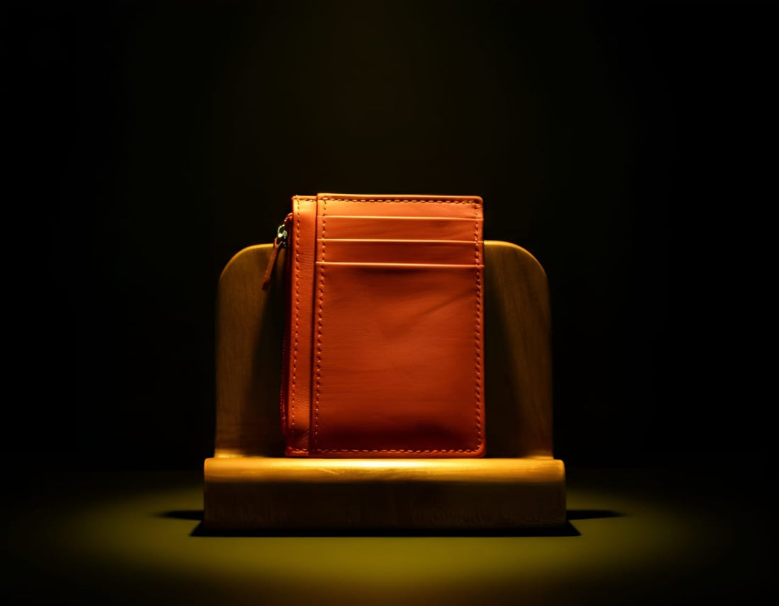 Trustcarries R-Zip Cow Leather Cardholder Mehroon Front View
