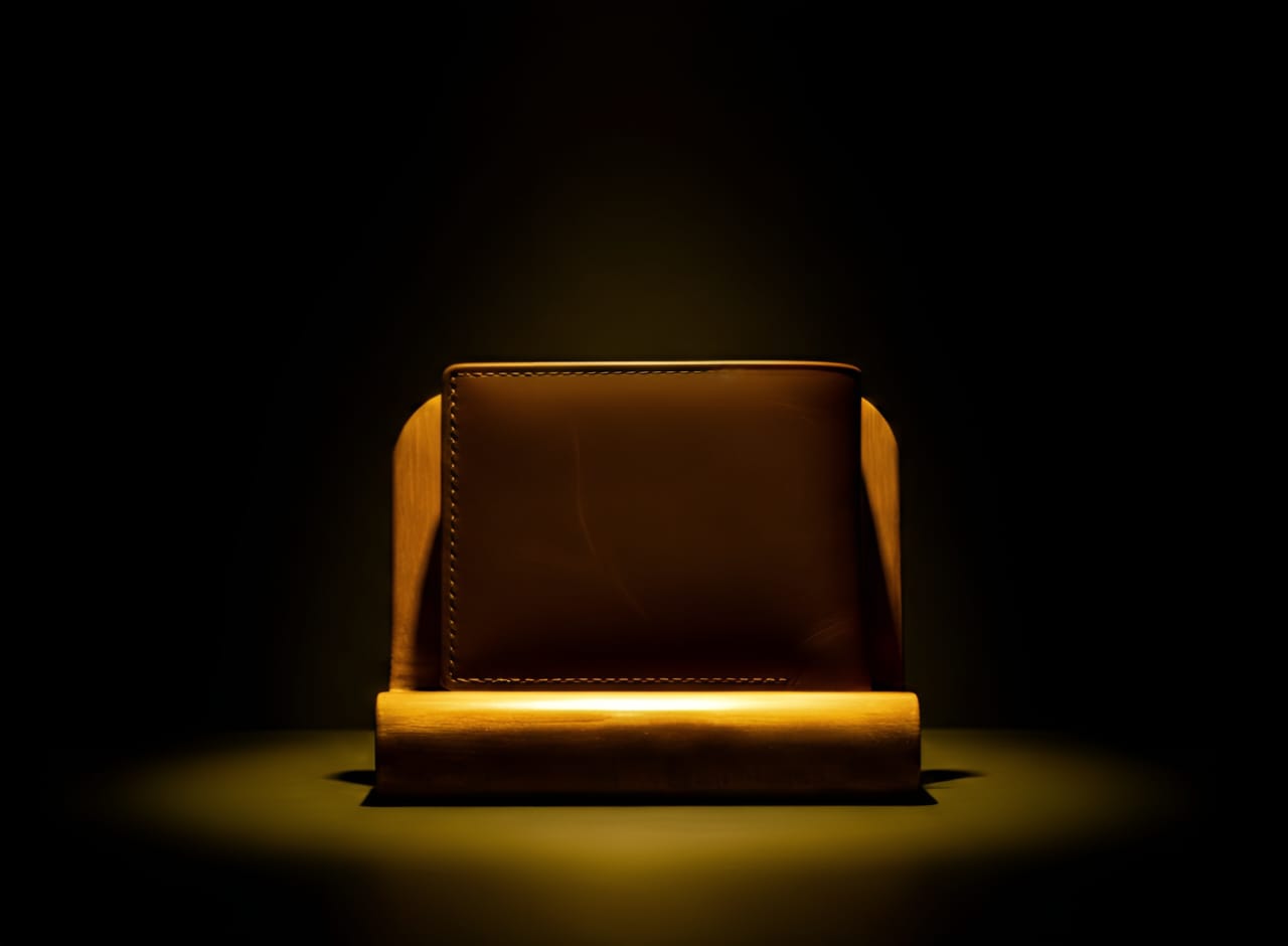 Trustcarries Sheep Leather Wallet with Coin Pocket Brown Front View