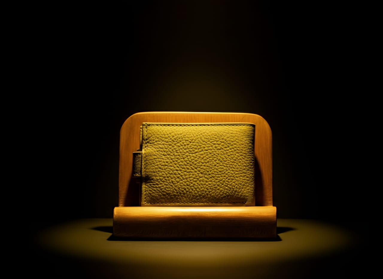 Yellow cow leather wallet back side premium stitching detail